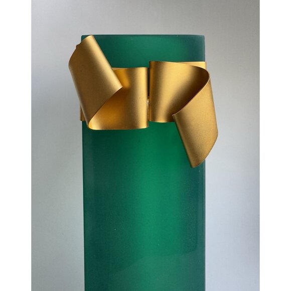 Martha Sturdy Resin Vase Rare Green Golden Bow - Picture 2 of 13